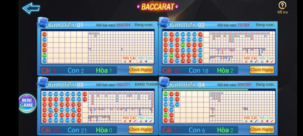 Sảnh game bài baccarat trên IWIN